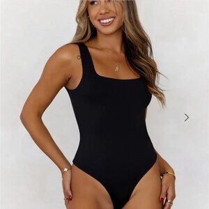 Hello Molly square neck black bodysuit. BRAND NEW with tags.